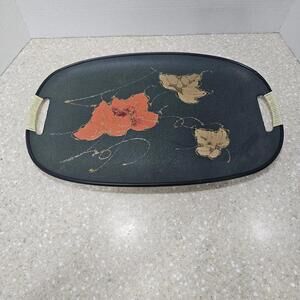 Japanese Norleans Serving Tray With Fall Design Vintage Mid-Century Modern